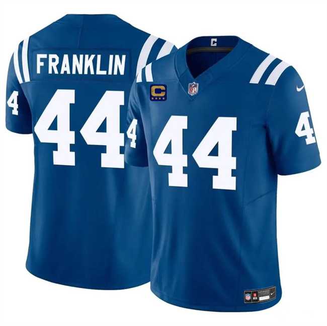 Men & Women & Youth Indianapolis Colts #44 Zaire Franklin Blue 2024 F.U.S.E. With 4-Star C Patch Vapor Limited Stitched Jersey